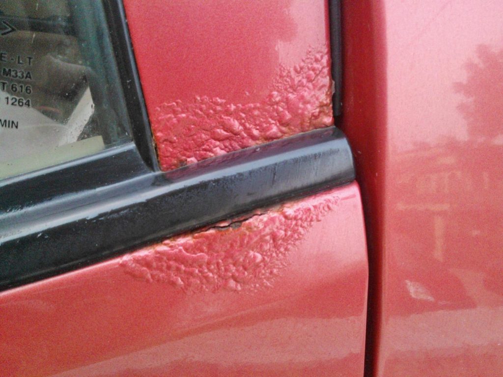 Bubbled car paint